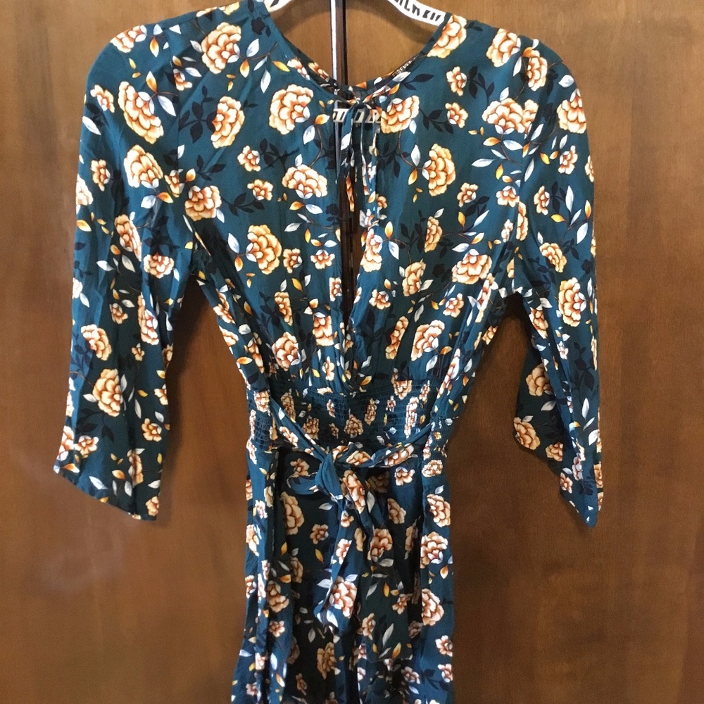 Green Floral Romper